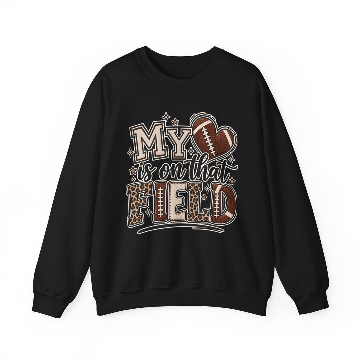 Customizable Women My Heart Is On That Field Crewneck Sweatshirt