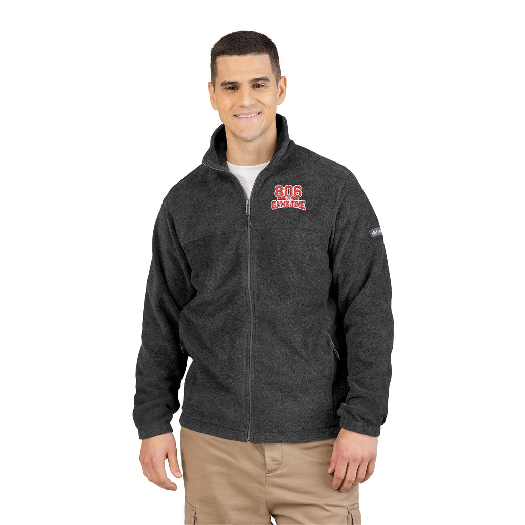 Men Embroidered Columbia Fleece Jacket
