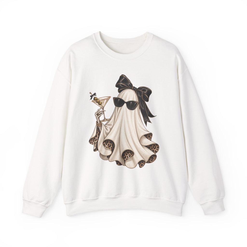 Chic Ghost with Martini Crewneck Sweatshirt