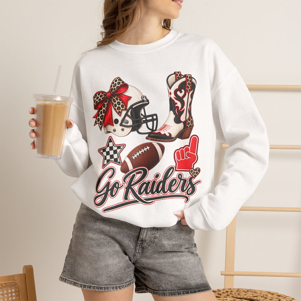 Women Raiders Football Crewneck Sweatshirt