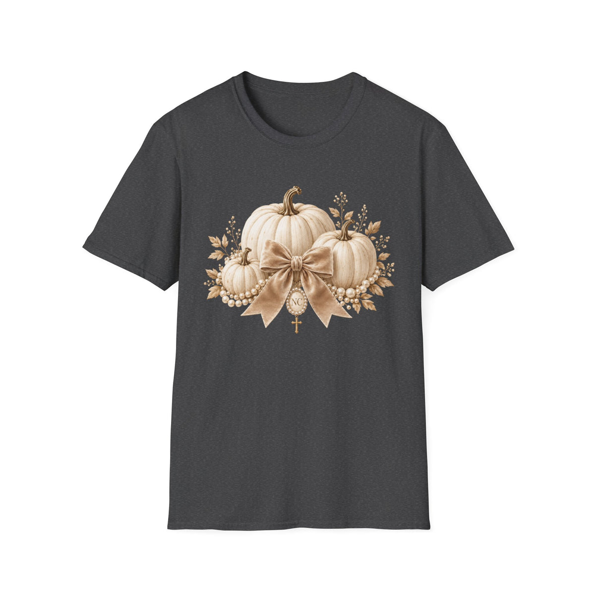 Women Pumpkin Trio Bow T-Shirt