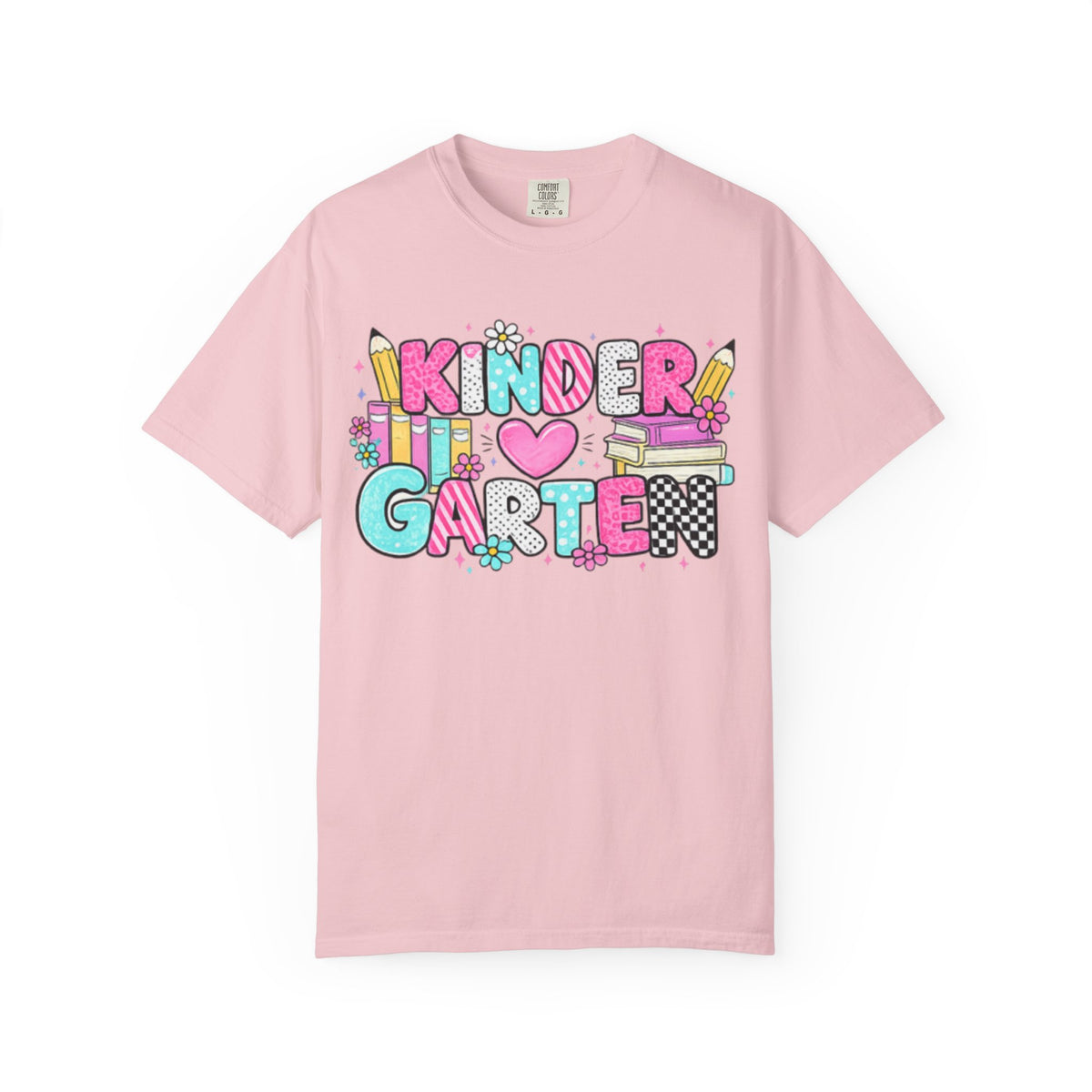 Kindergarten Heart Graphic T-Shirt — Cute Back-to-School Teacher & Student Tee