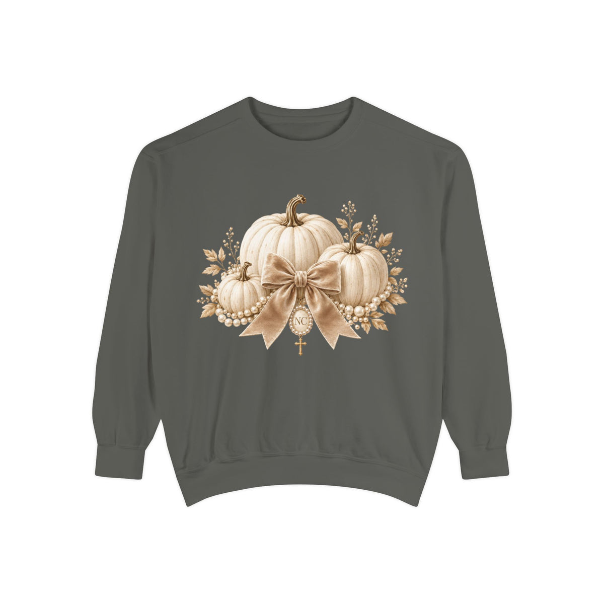 Women Pumpkin Bouquet Crewneck
