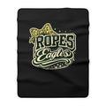 Ropes Eagles Leopard Bow Sherpa Blanket