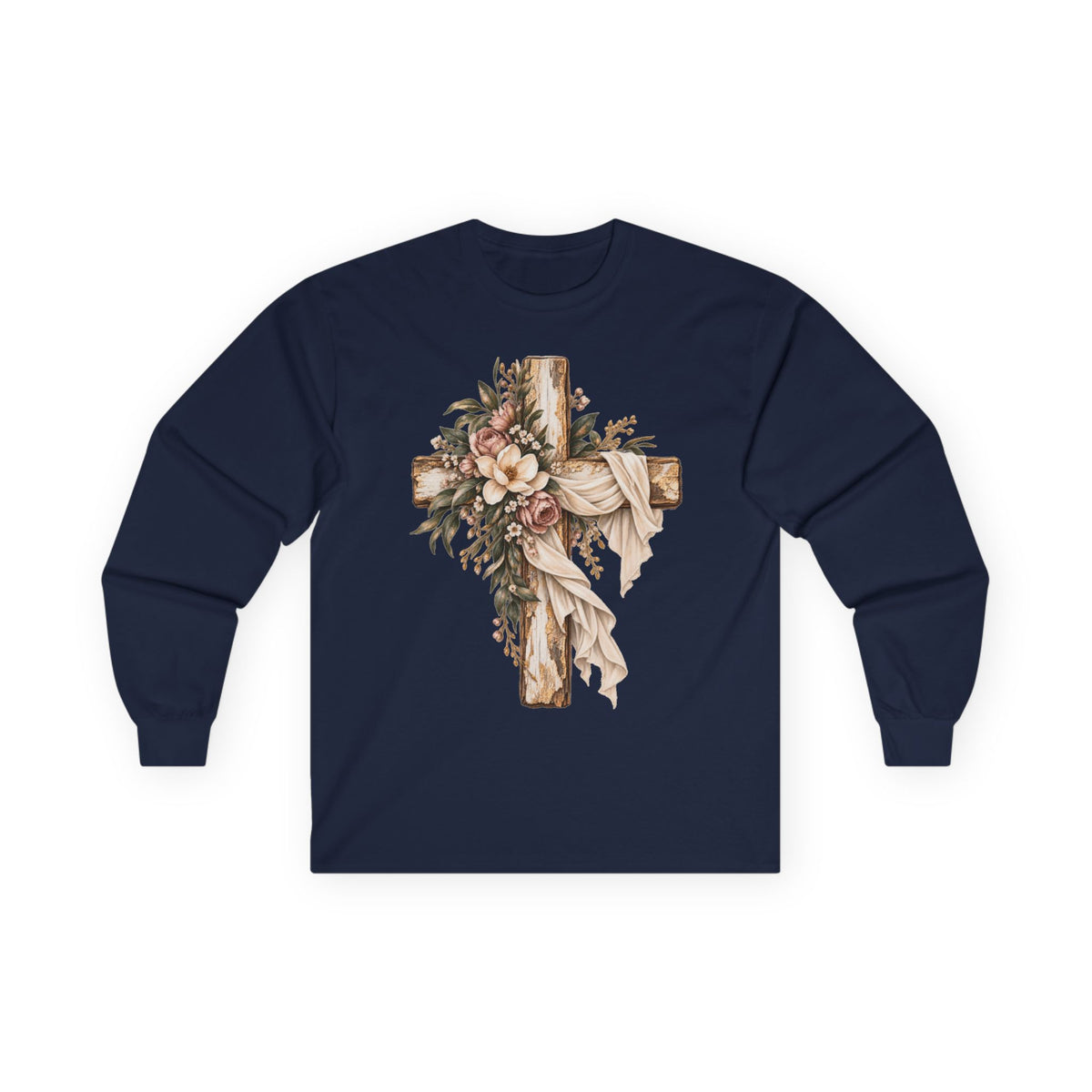 Floral Cross Long Sleeve Tee