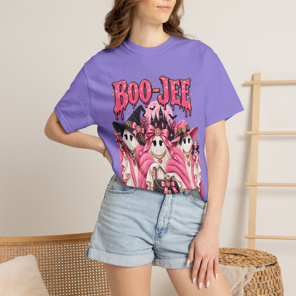 Women Comfort Colors Boo-Jee Halloween Ghost Trio T-Shirt