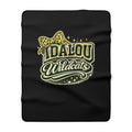 Idalou Wildcats Leopard Bow Sherpa Blanket