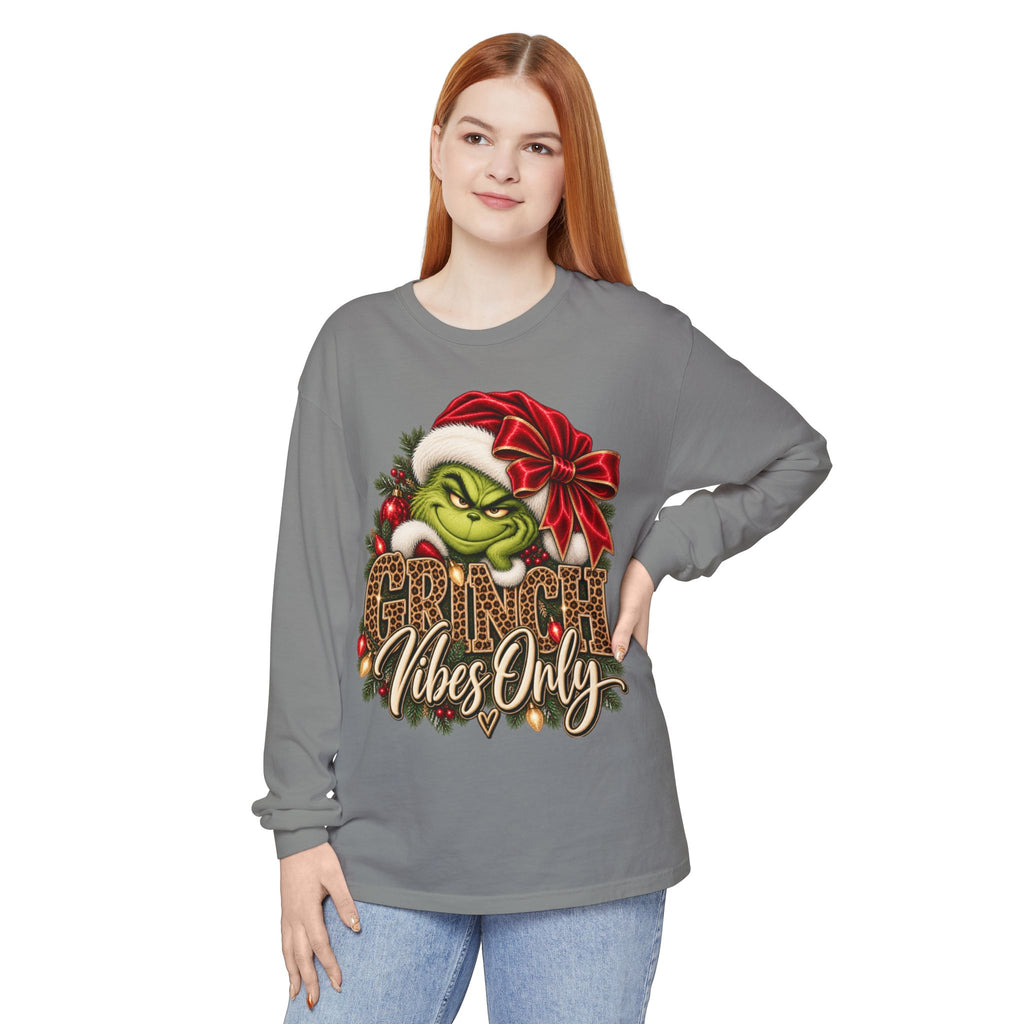Women Grinch Vibes Only Long Sleeve Tee