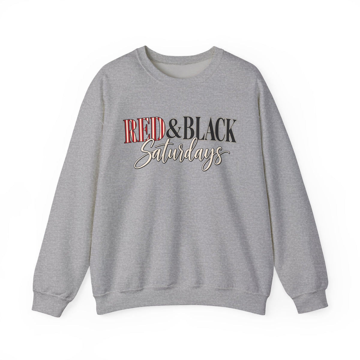 Women Red & Black Saturdays Crewneck Sweatshirt