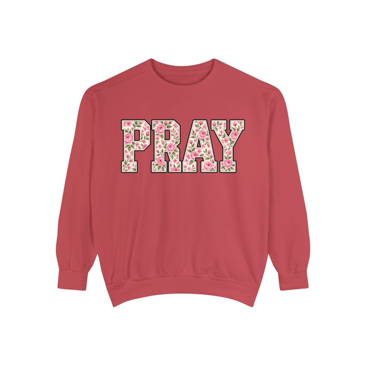 Women Comfort Colors Pray Floral Sweatshirt