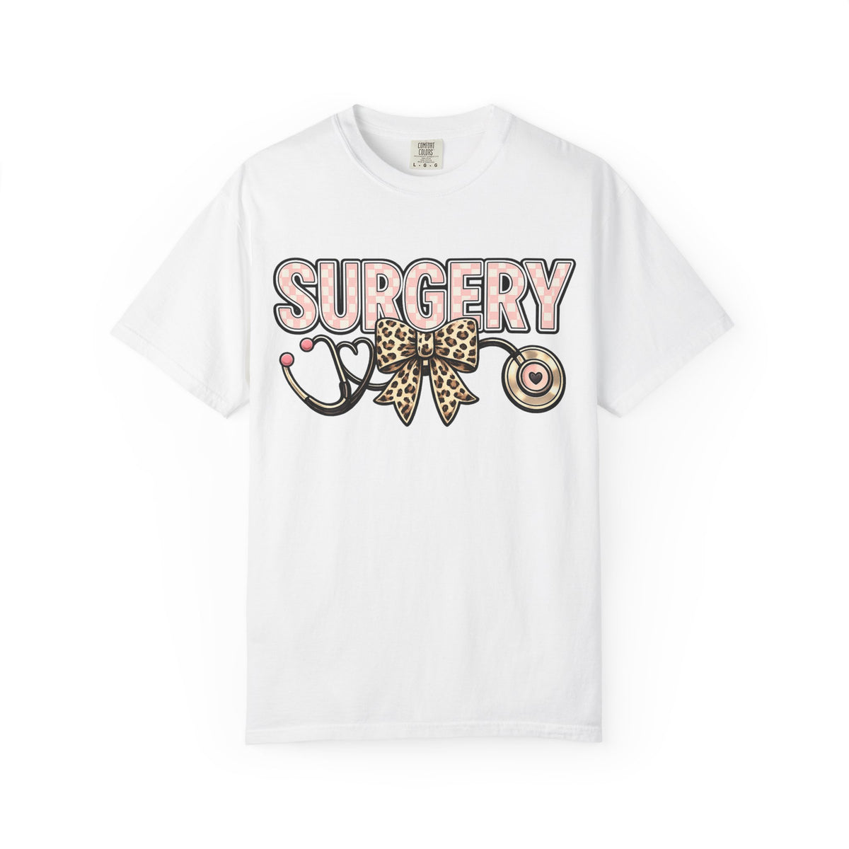 Surgery Stethoscope Tee — Leopard Bow Medical Nurse Doctor Shirt