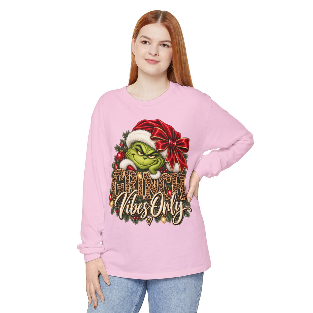 Women Grinch Vibes Only Long Sleeve Tee