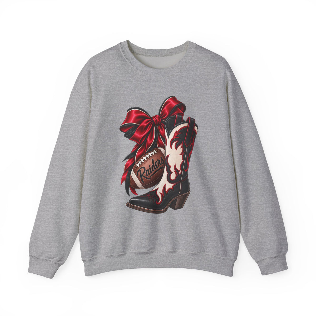 Women Cowgirl Boot & Bow Sweatshirt