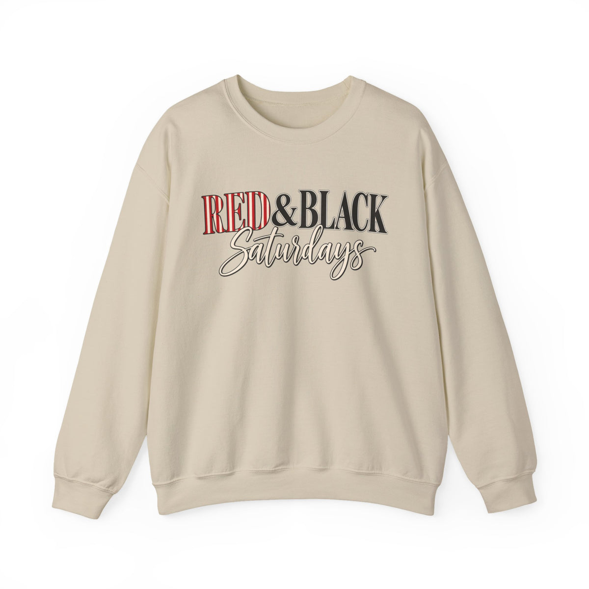 Women Red & Black Saturdays Crewneck Sweatshirt