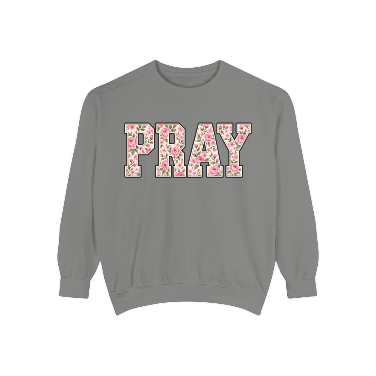 Women Comfort Colors Pray Floral Sweatshirt