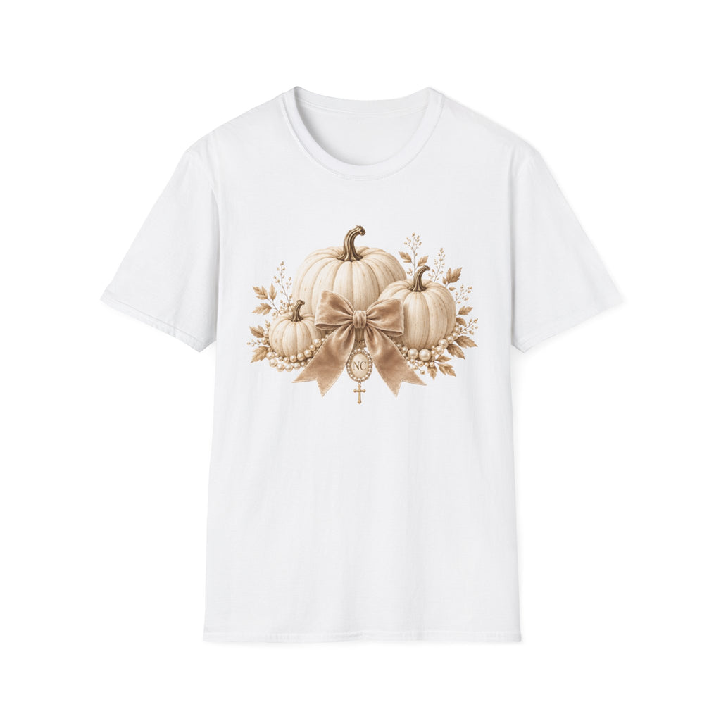 Women Pumpkin Trio Bow T-Shirt