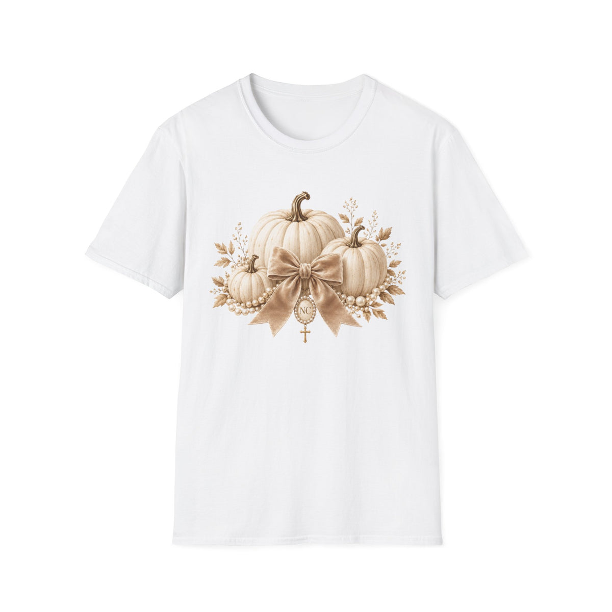 Women Pumpkin Trio Bow T-Shirt