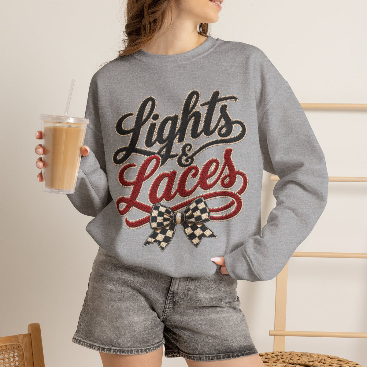 Women "Lights & Laces" Crewneck Sweatshirt