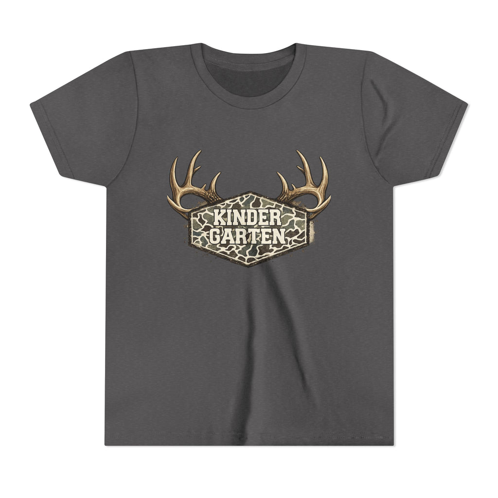 Kindergarten Camo Antler Youth Tee