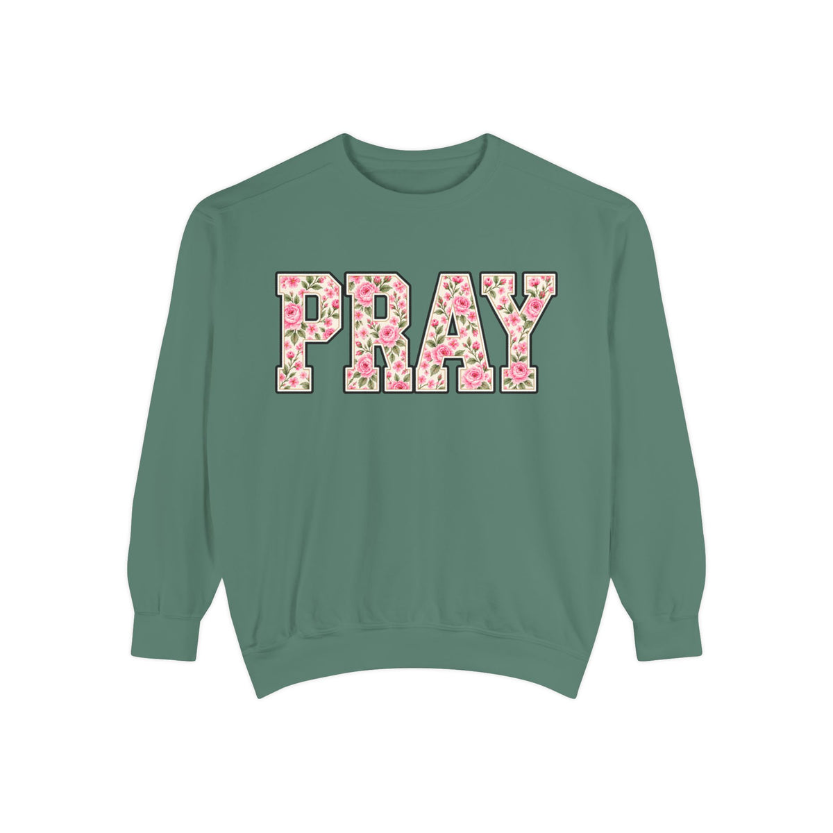 Women Comfort Colors Pray Floral Sweatshirt