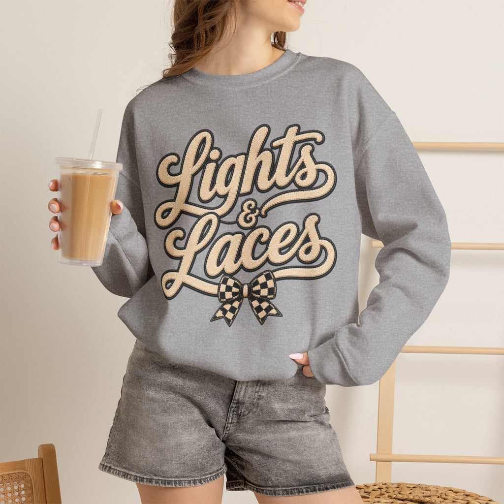 Women Neutral "Lights & Laces" Crewneck Sweatshirt