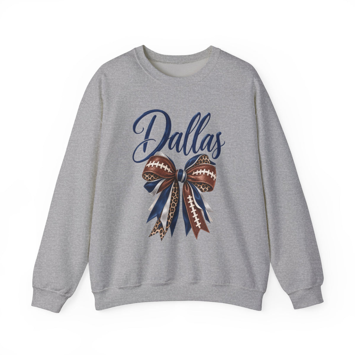 Women Dallas Football Bow Crewneck Sweatshirt