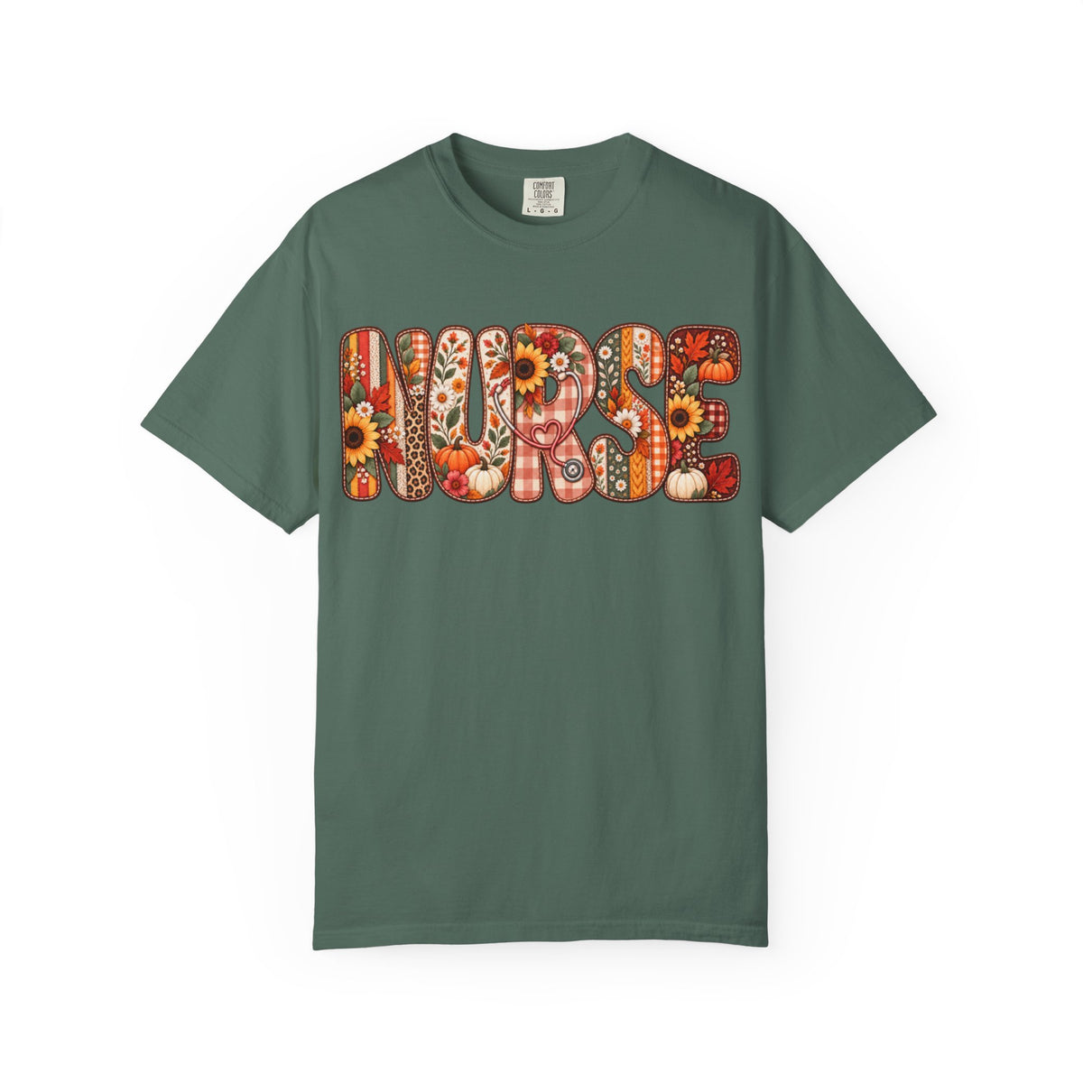 Women Comfort Colors Nurse Floral Graphic T-Shirt