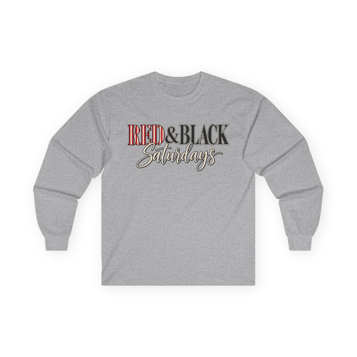 Women Red & Black Saturdays Long Sleeve Tee