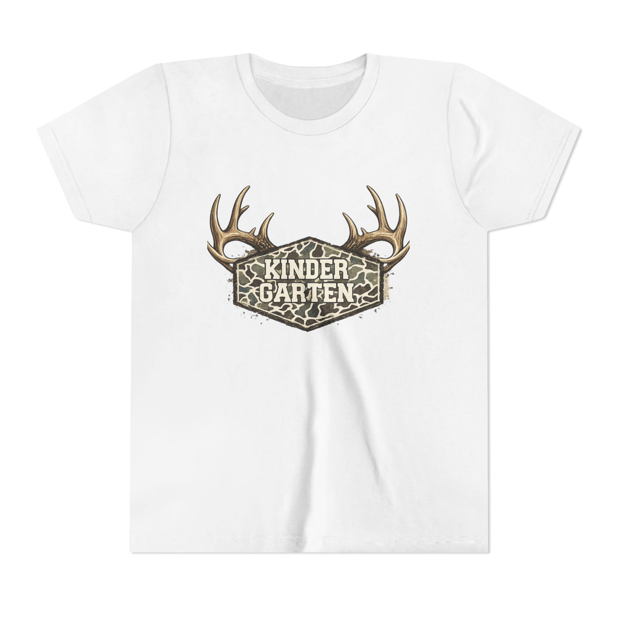 Kindergarten Camo Antler Youth Tee