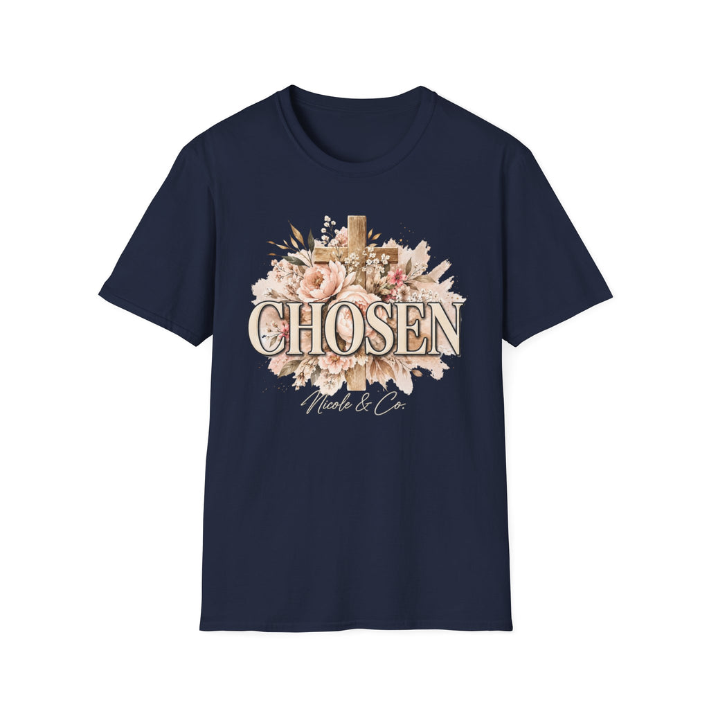 Women Chosen Floral Cross T-Shirt