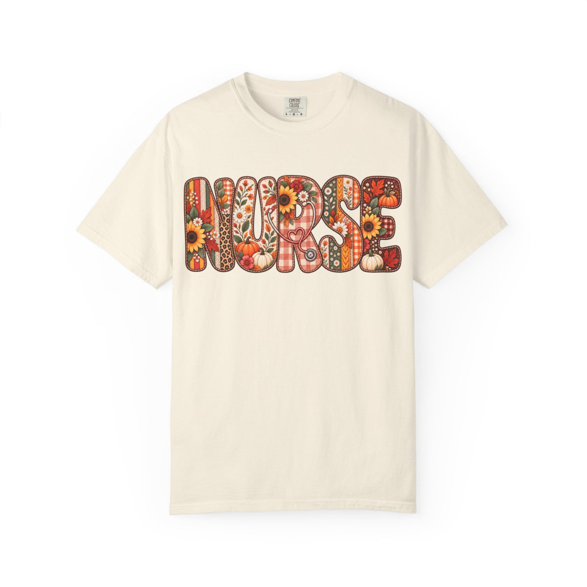 Women Comfort Colors Nurse Floral Graphic T-Shirt