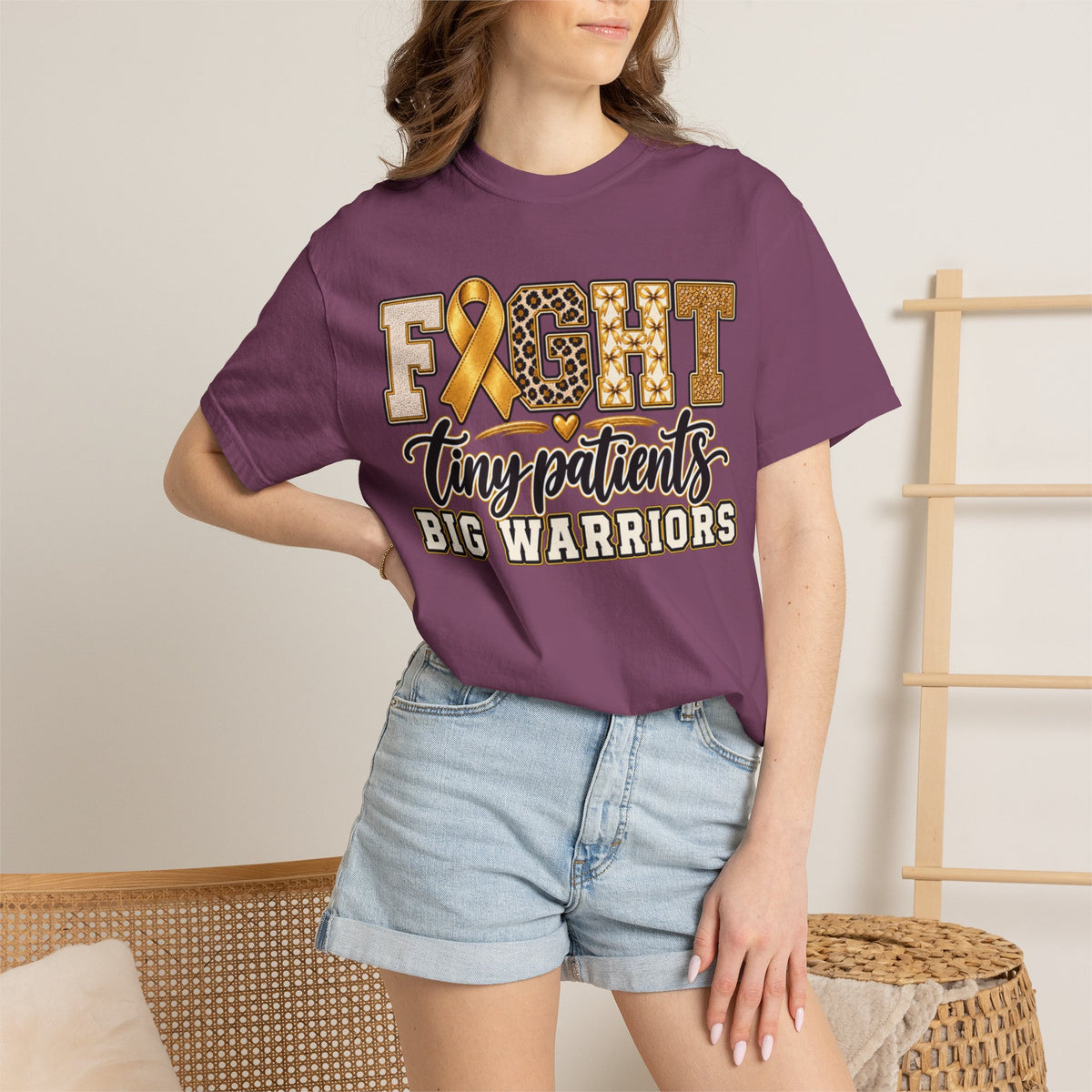 Women Comfort Colors Fight Tiny Patients Big Warriors T-Shirt