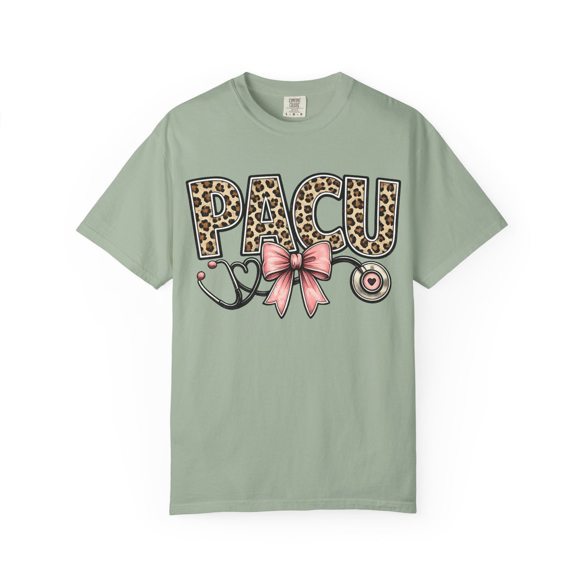 PACU Leopard Print Stethoscope T-Shirt — Cute PACU Nurse Gift
