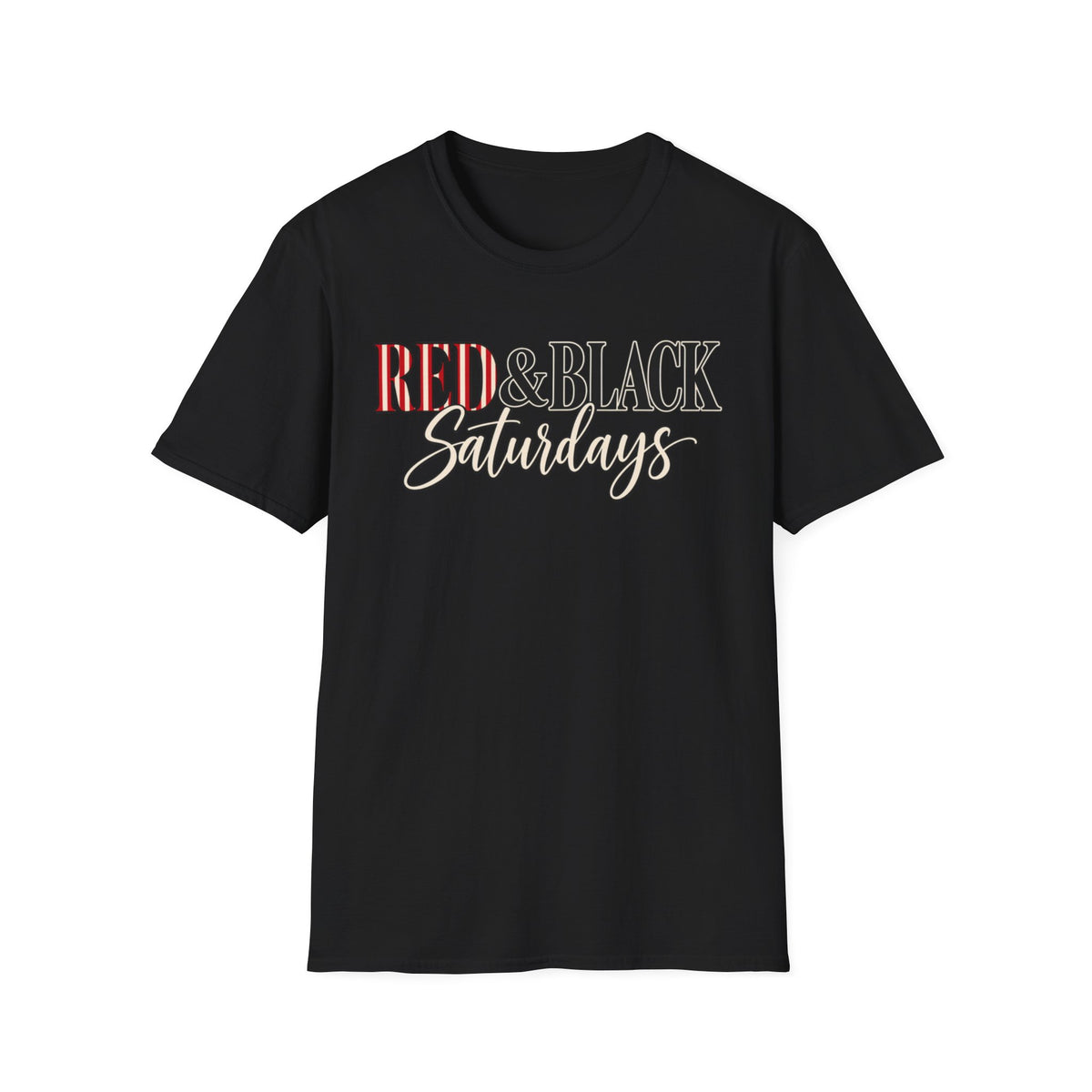 Women Red & Black Saturdays T‑Shirt