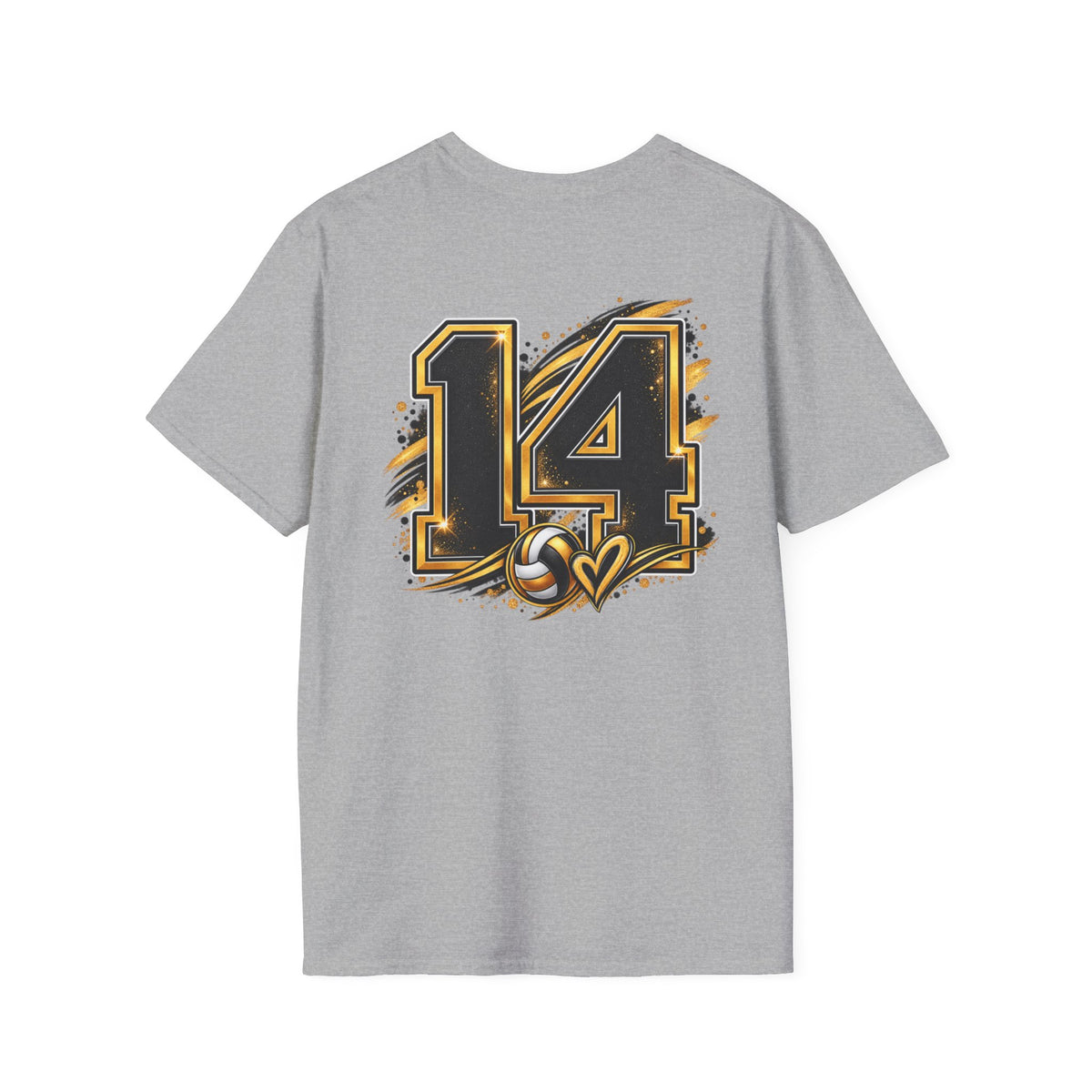 Custom Volleyball Mom T-Shirt — Bold Gold & Black Volleyball Graphic