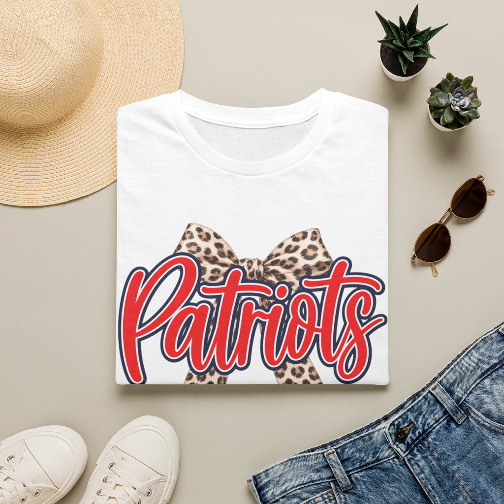 Women Patriots Leopard Bow T‑Shirt