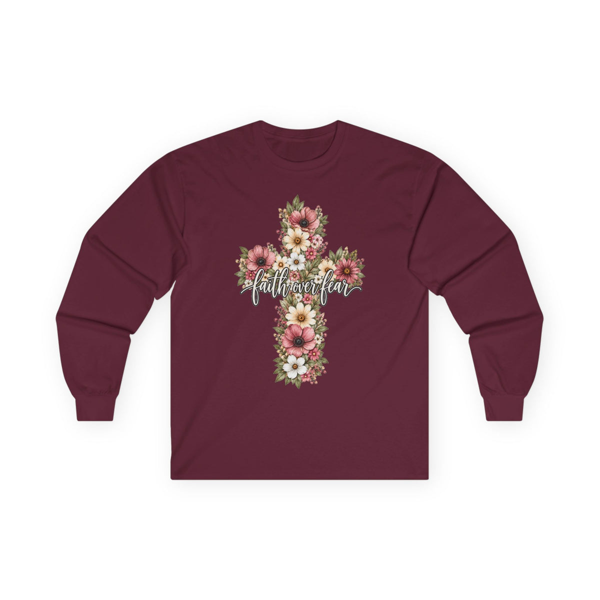 Women Faith Over Fear Long Sleeve Tee