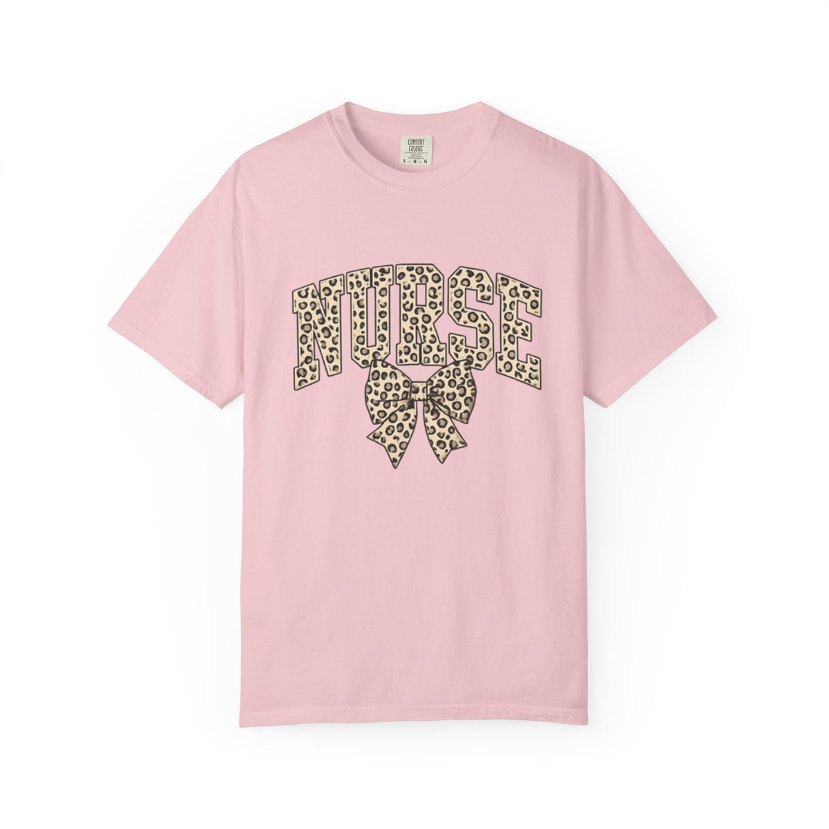 Nurse Leopard Bow T-Shirt — Cute Animal Print Nursing Tee