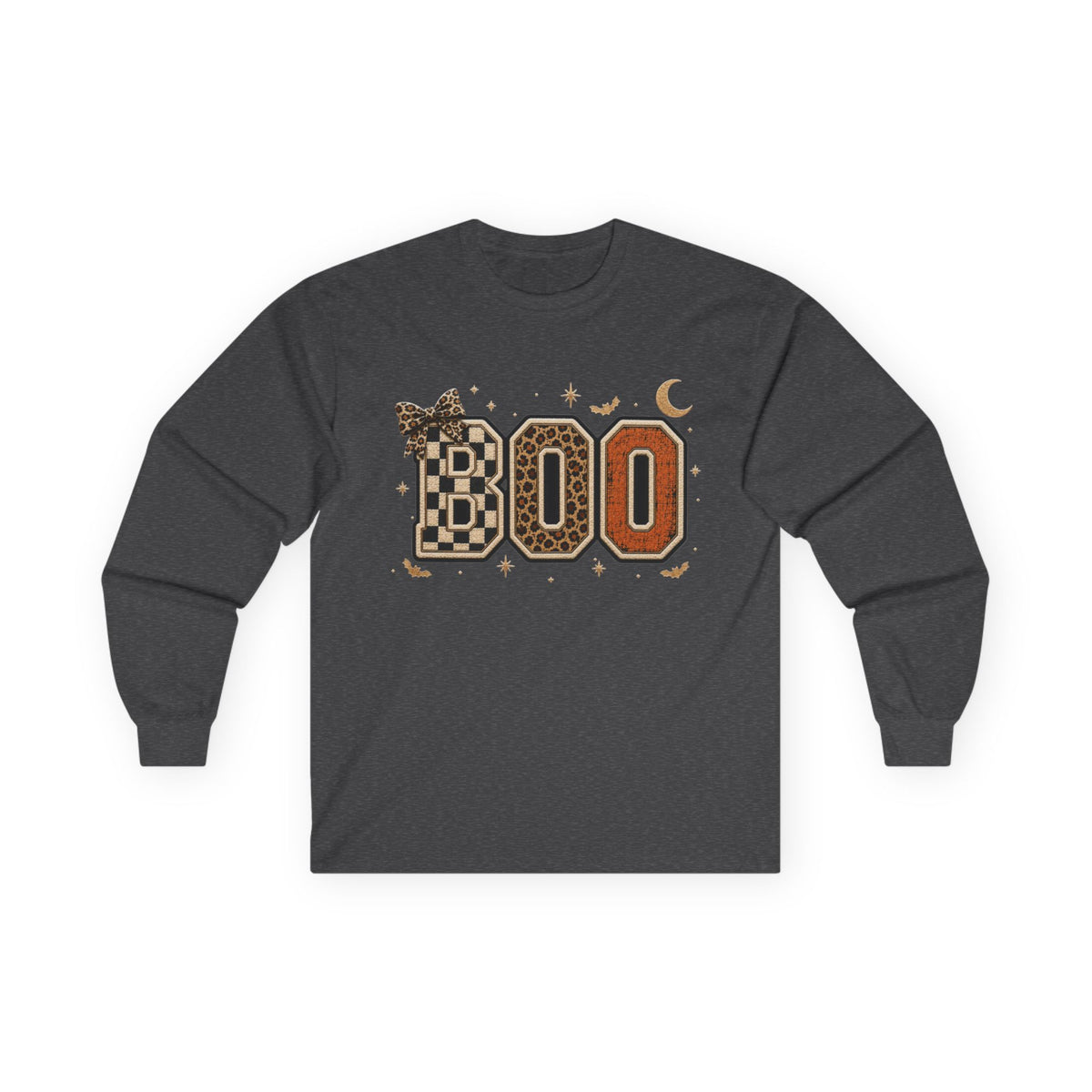 Women Halloween "BOO" Long Sleeve Tee