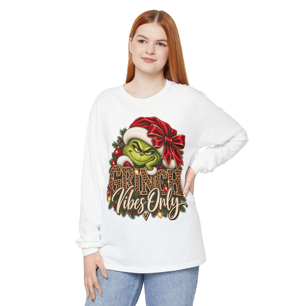 Women Grinch Vibes Only Long Sleeve Tee