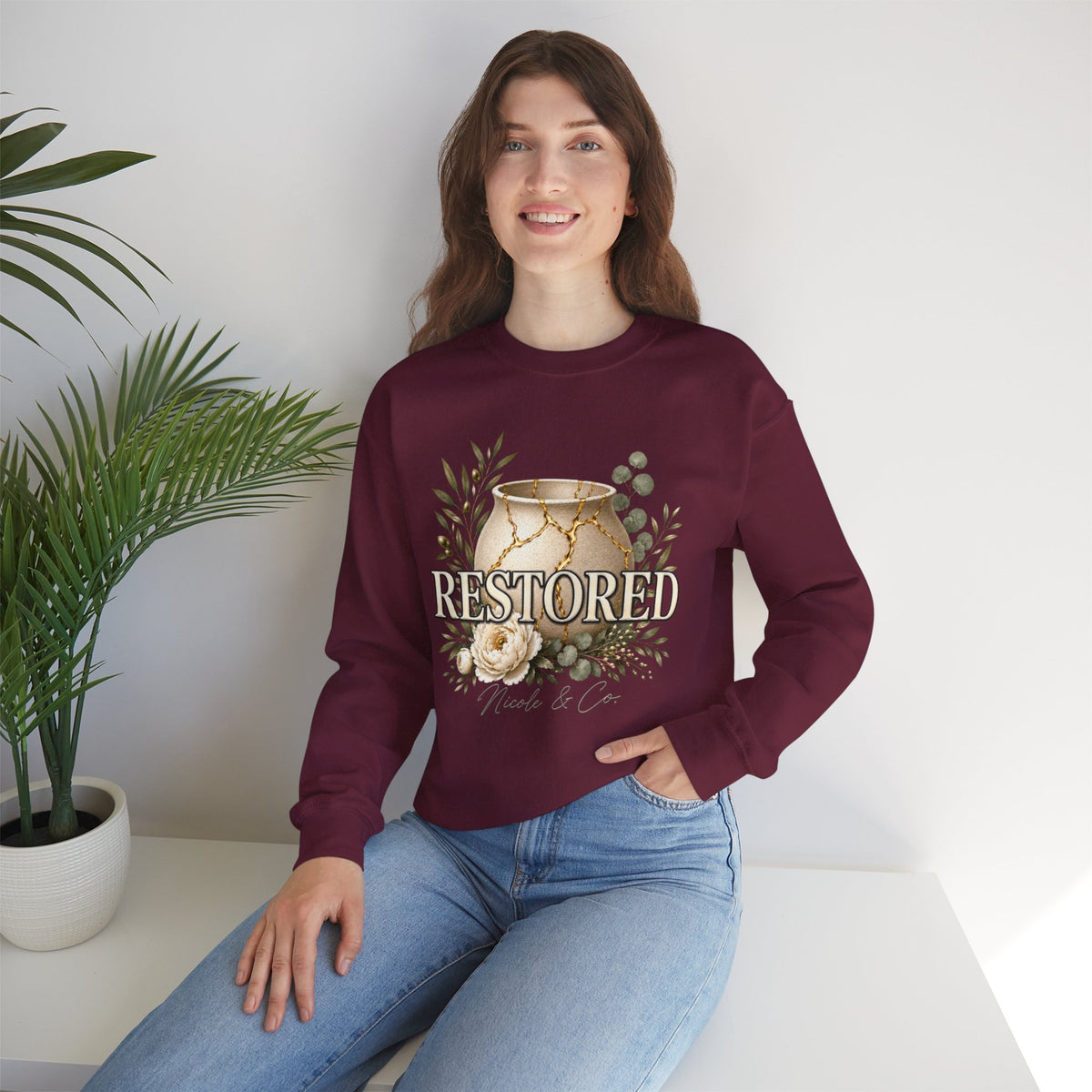 Women Restored Kintsugi Crewneck Sweatshirt