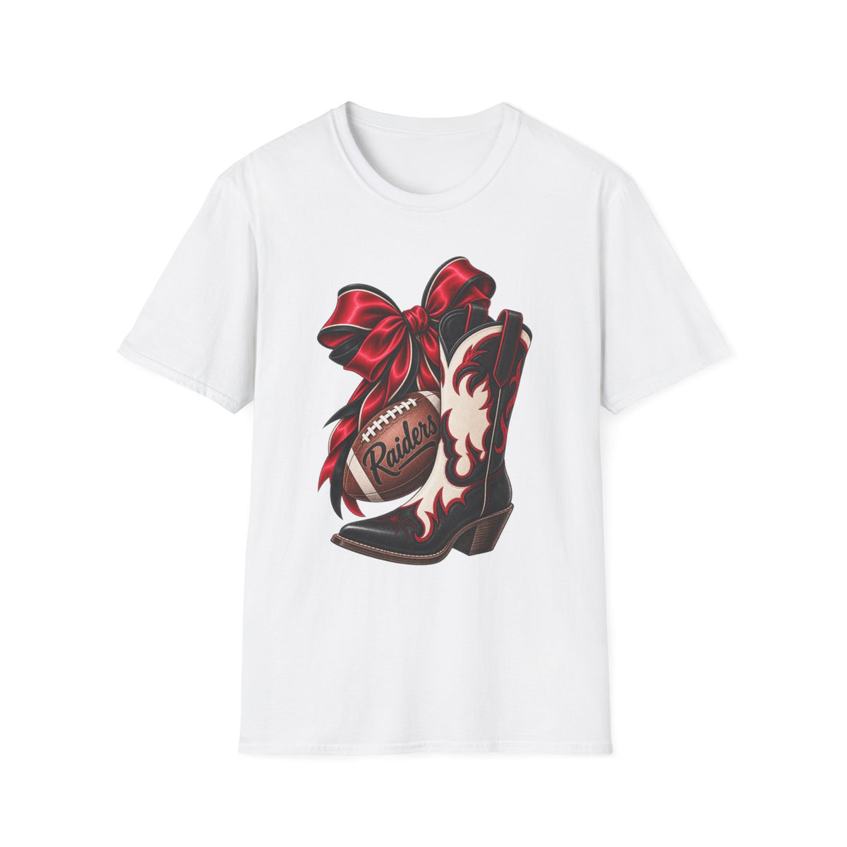 Women Red Bow & Boots Game Day T-Shirt