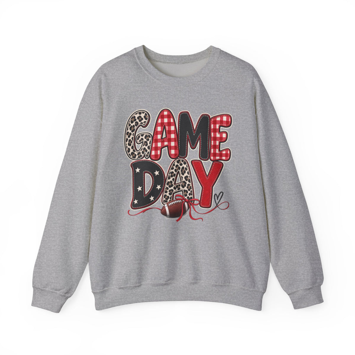 Women Red and Black Game Day Crewneck Sweatshirt