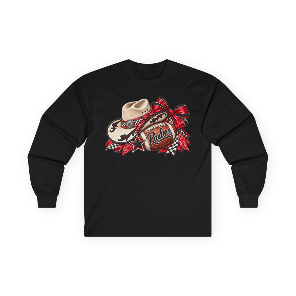 Women Cowboy Western Football Long Sleeve Tee