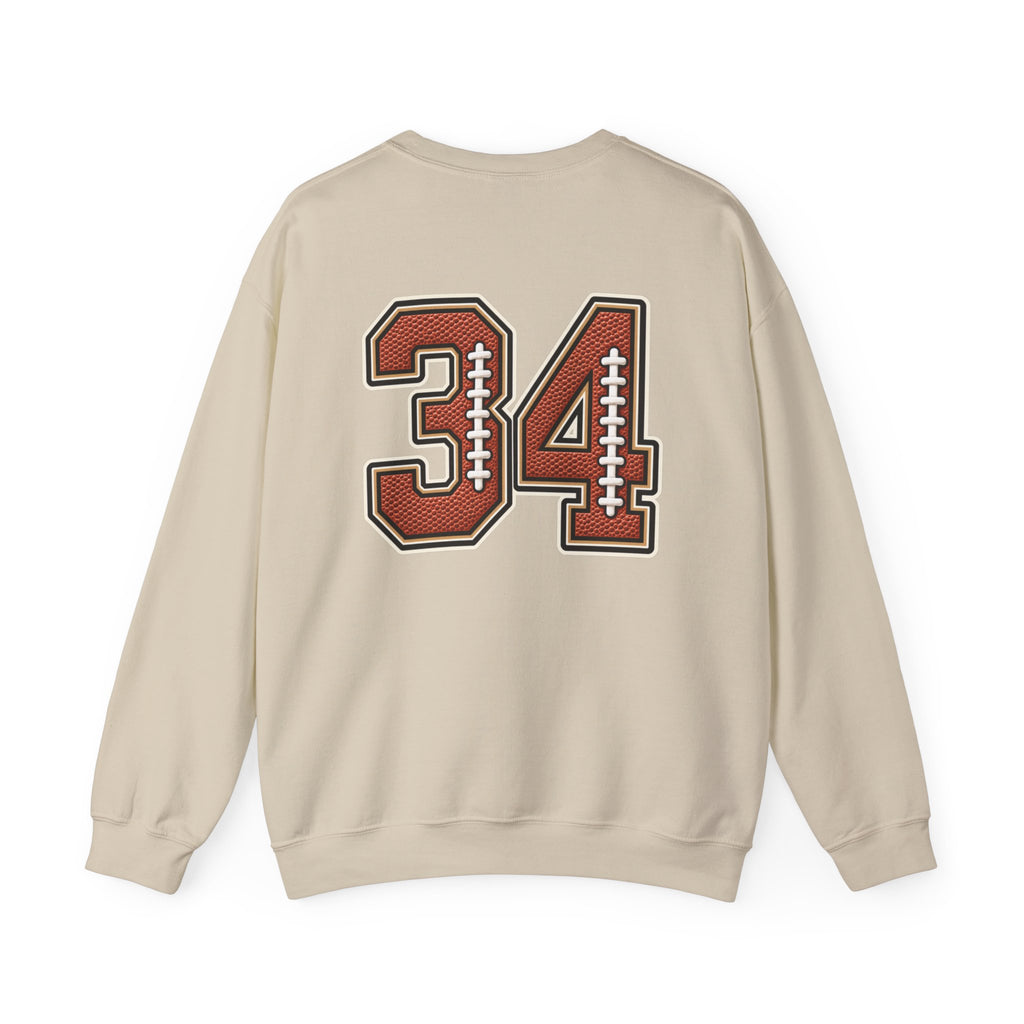 Customizable Women My Heart Is On That Field Crewneck Sweatshirt