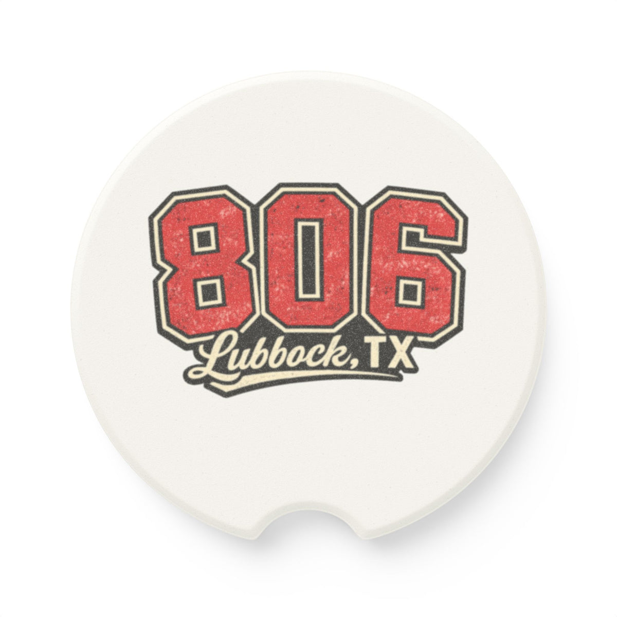 806 Lubbock, TX Soapstone Car Coaster – Stone Drink Holder for Cupholders