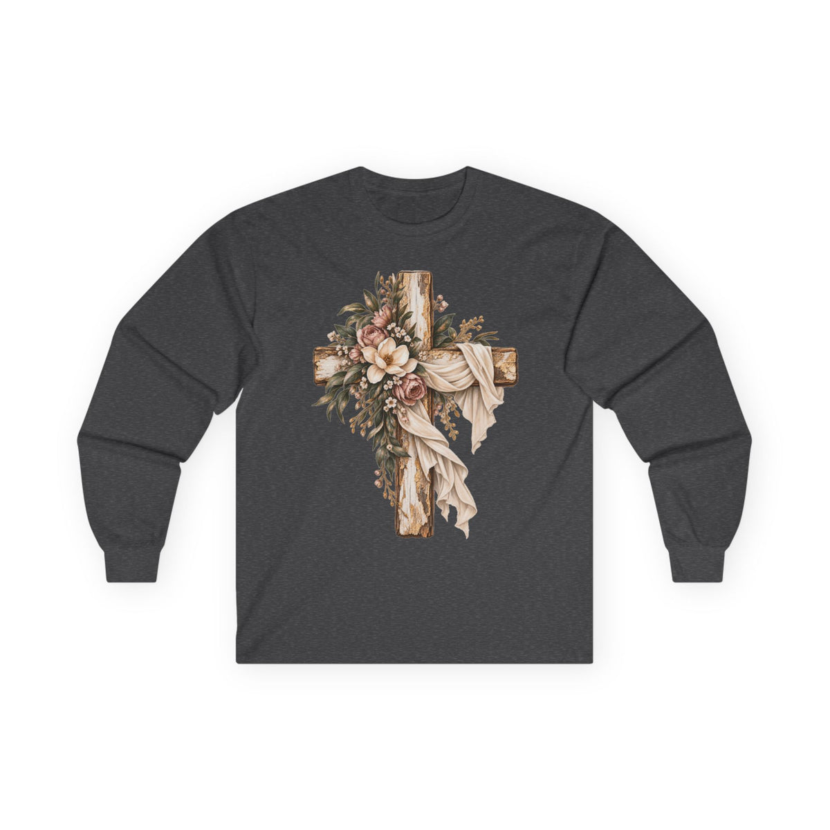 Floral Cross Long Sleeve Tee