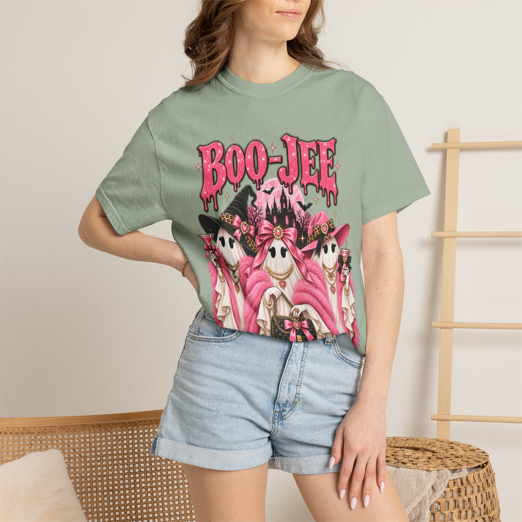 Women Comfort Colors Boo-Jee Halloween Ghost Trio T-Shirt