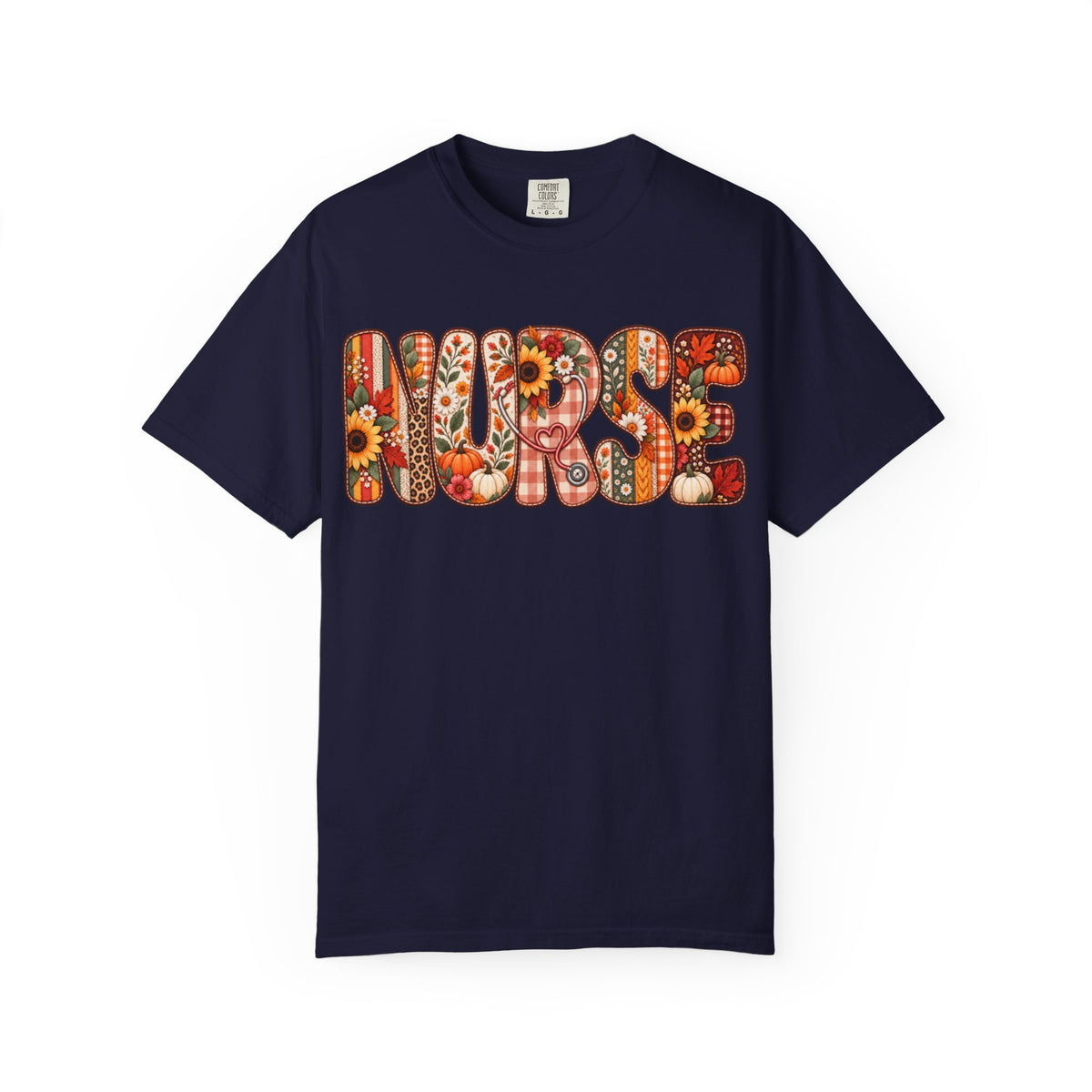 Women Comfort Colors Nurse Floral Graphic T-Shirt