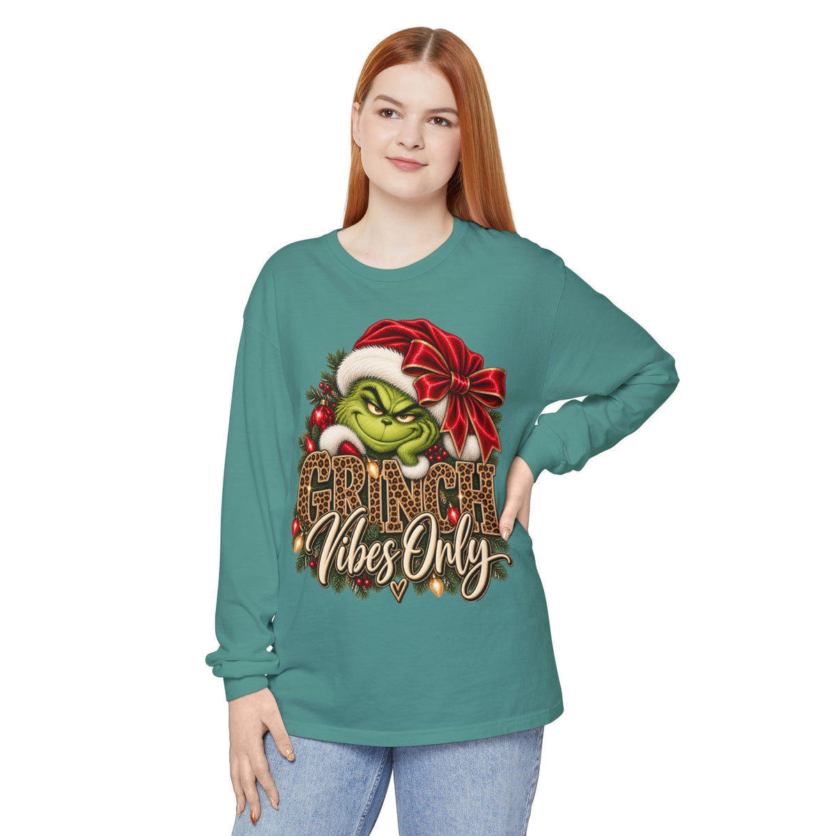 Women Grinch Vibes Only Long Sleeve Tee